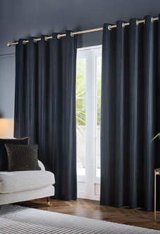 Corinthian Eyelet, Midnight - Ready Made Curtains